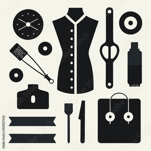 Fashion Essentials: A curated collection of stylish apparel and accessories, including a mannequin, watch, and other must-haves