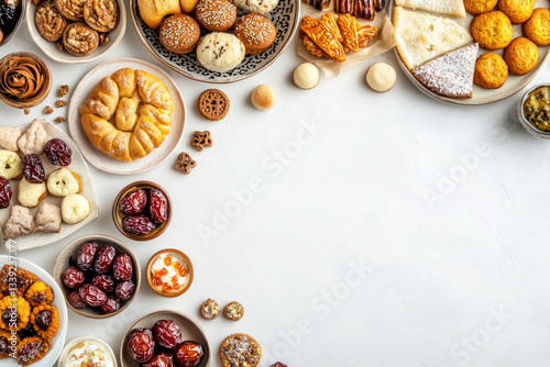 Delicious Assorted Baked Goods and Dates A Festive Food Spread