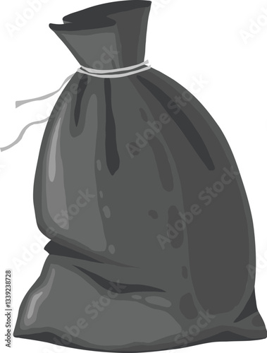 City trash bag. Rotting garbage in waste bag or street dustbins, full can bin pile rubbish accumulation dumpster overflow dump dirty food, cartoon trashcan neat vector illustration of waste garbage