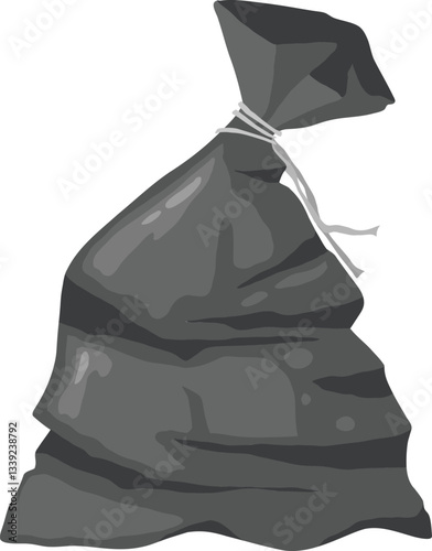 City trash bag. Rotting garbage in waste bag or street dustbins, full can bin pile rubbish accumulation dumpster overflow dump dirty food, cartoon trashcan neat vector illustration of waste garbage