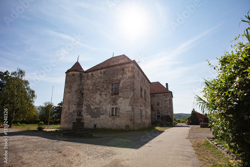 medieval castle Saint Miklosh in Chynadiyevo, Ukraine photo