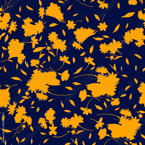 Tropical pattern, floral, leaves. Digital print in Repeat (rapport), Resolution 300 DPI, ideal for fashion, decoration and stationery.