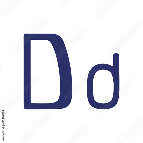 English letter (uppercase and lowercase) isolated on white background