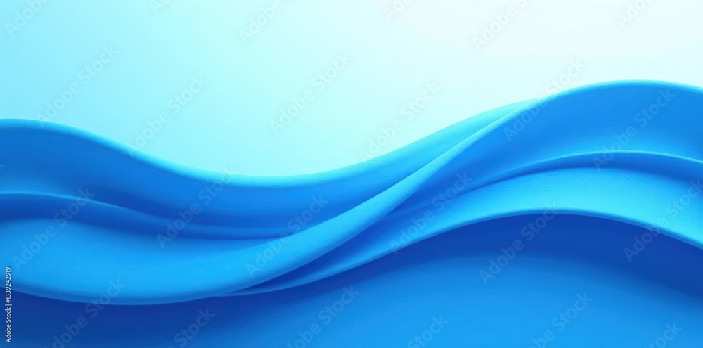 Smooth blue wave border, abstract flowing lines create gentle curves , abstract, blue border