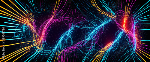 digital neon lights element...