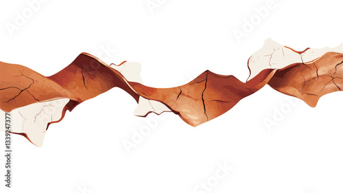 The image shows a series of fragmented, swirling pieces of eggshell against a pure white background. The shell pieces are primarily light brown and orange, with visible cracks and textures. They