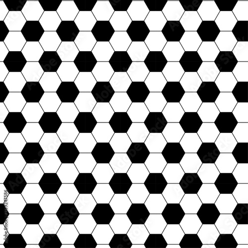 Soccer ball hexagon vector seamless pattern for textile, fabric print, paper print, wallpaper, wrapping paper, stationery and background. Football sports texture design.