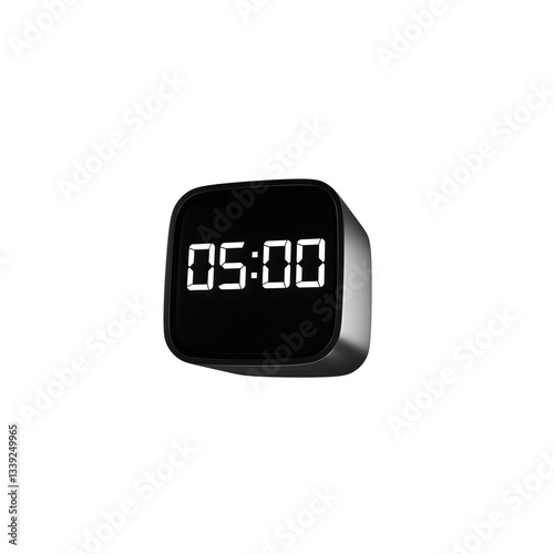 3d render illustration of a black digital clock