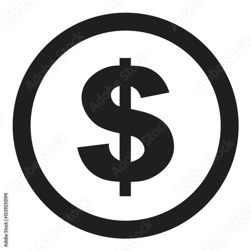 Dollar money coin icon. Flat illustration of dollar money coin vector icon for web design. Money icon. Dollar icon