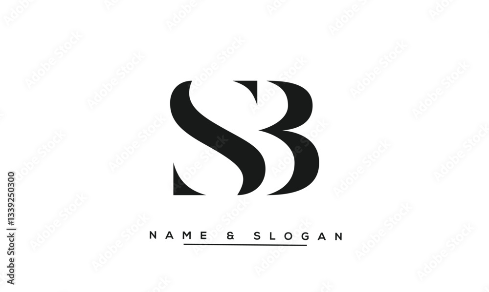 SB, BS Abstract Letters Logo Monogram SB, BS Abstract Letters Logo Monogram
