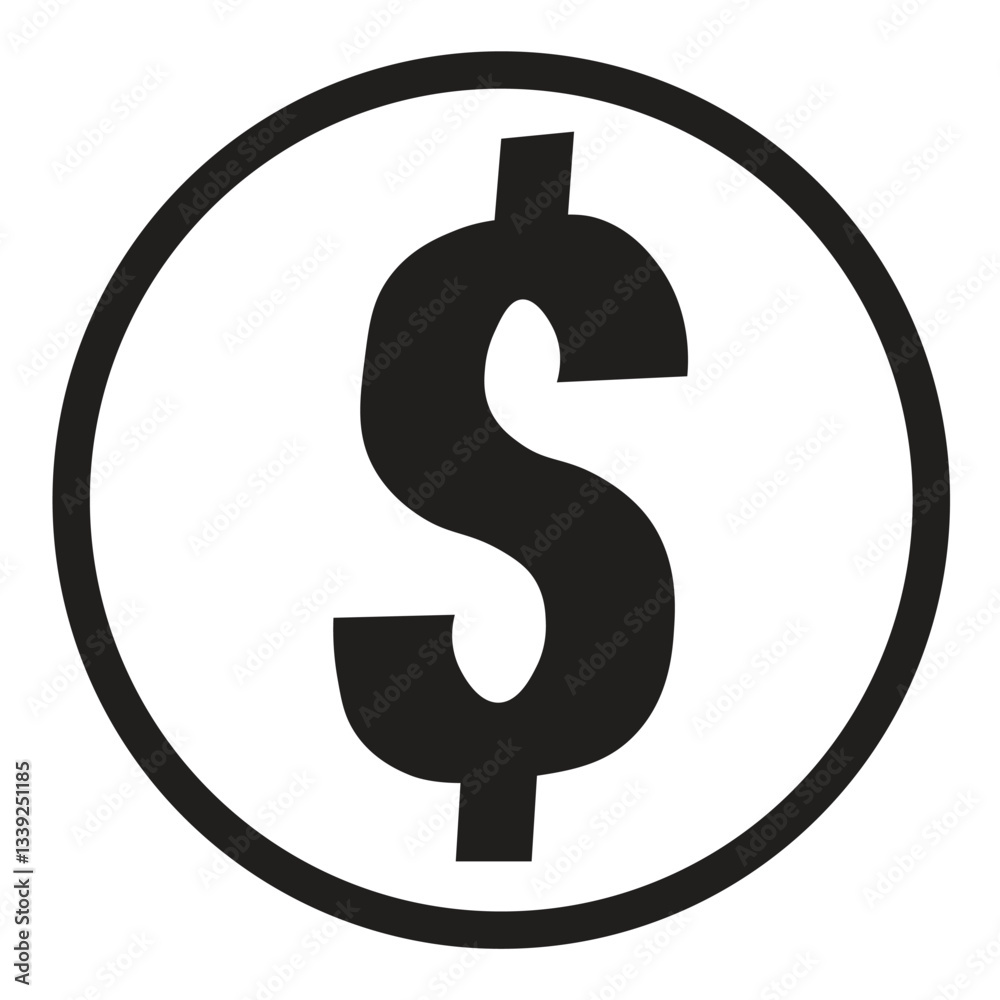 Dollar money coin icon. Flat illustration of dollar money coin vector icon for web design. Money icon. Dollar icon Dollar money coin icon. Flat illustration of dollar money coin vector icon for web design. Money icon. Dollar icon