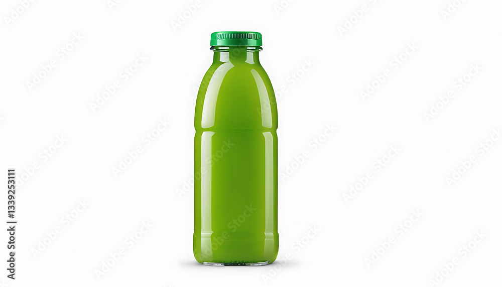 Green Juice Bottle Isolated on White Background for Healthy Lifestyle Green Juice Bottle Isolated on White Background for Healthy Lifestyle