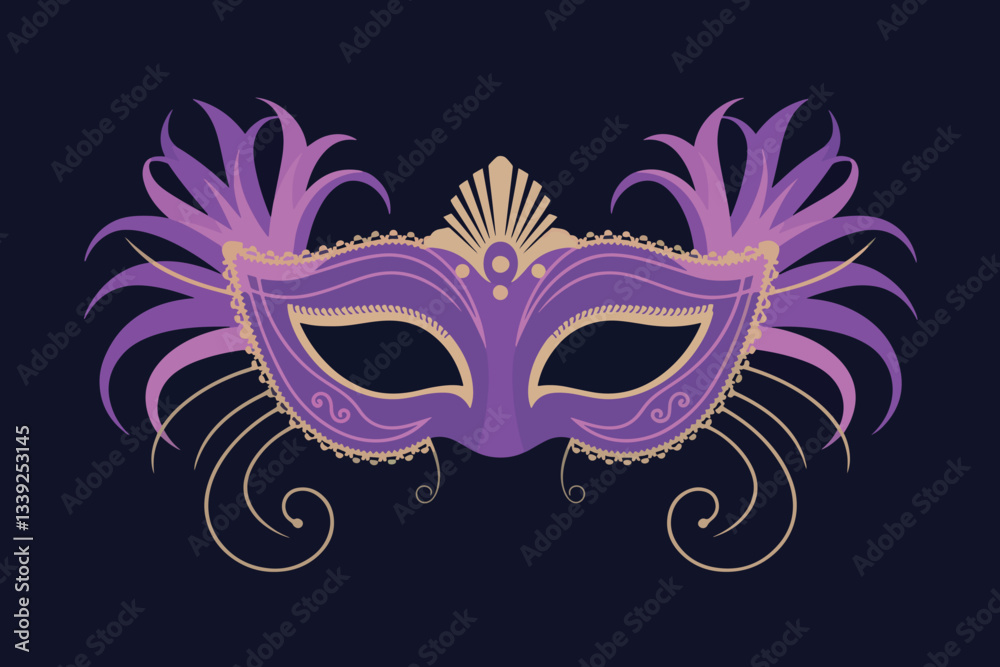 Fototapeta premium Ball mask with golden details, celebration concept