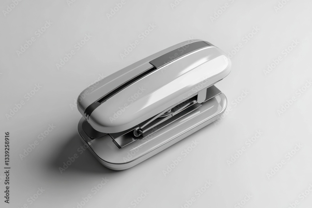 Compact stapler on white background, top view, high contrast, commercial product photography, e-commerce showcase Compact stapler on white background, top view, high contrast, commercial product photography, e-commerce showcase