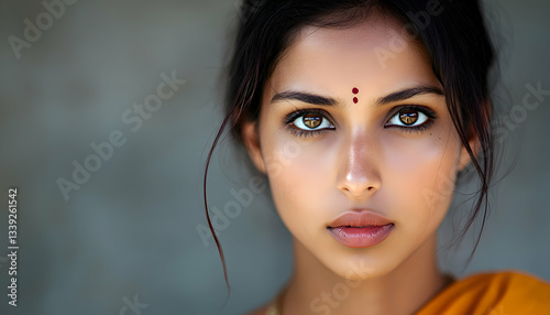 Young Indian woman serious face portrait
