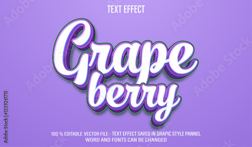 Grape Berry 3d editable text effect style