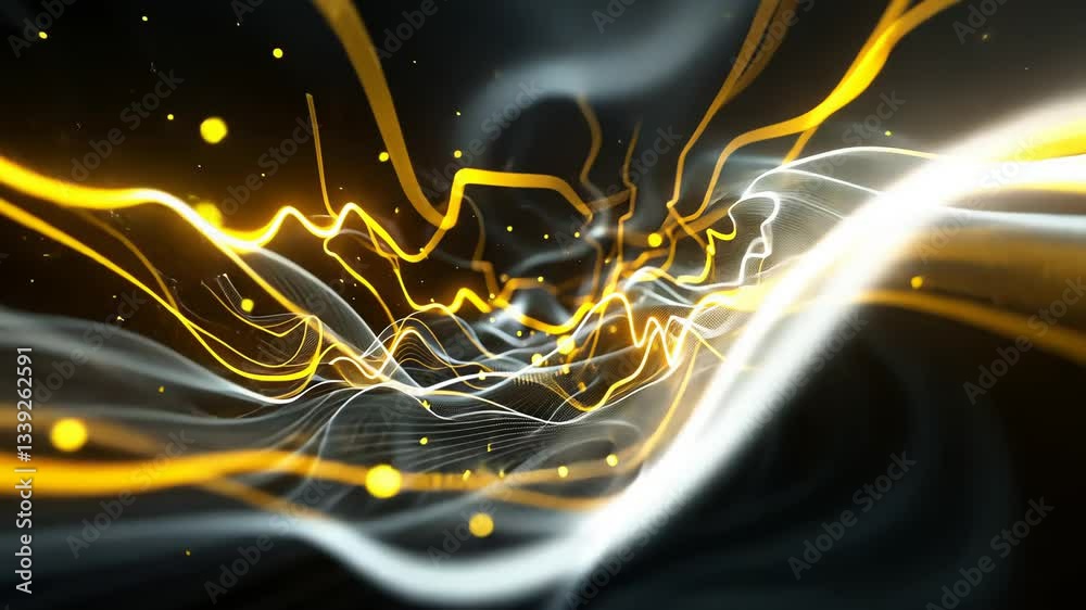 Golden Waves Abstract Motion Background Video