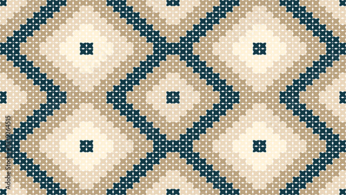 Ethnic boho seamless pattern. Patchwork texture. Weaving. Traditional ornament. Tribal pattern. Folk motif. Can be used for wallpaper, textile, wrapping, web page background.