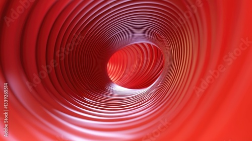 an abstract representation of distorted reality in red.