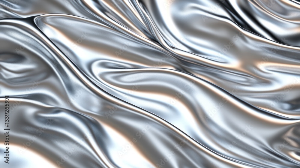 Silver Liquid Metal Abstract Background: A Stunning Display of Smooth, Flowing Metallic Waves Silver Liquid Metal Abstract Background: A Stunning Display of Smooth, Flowing Metallic Waves