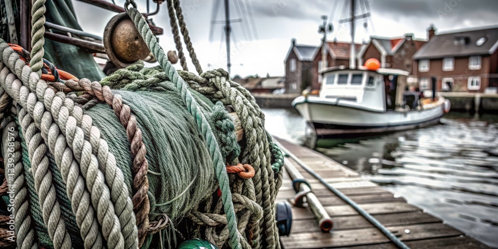 Obraz premium Macro Photography Urkersluis Urk Flevoland Netherlands - Stunning Close-up Details of Dutch Fishing Village