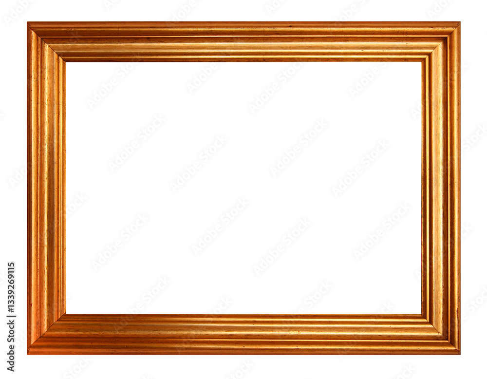Golden frame with transparent background for easy image insertion Golden frame with transparent background for easy image insertion