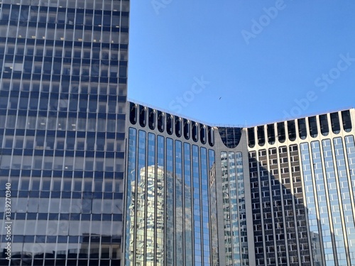 Photography modern office building in moscow