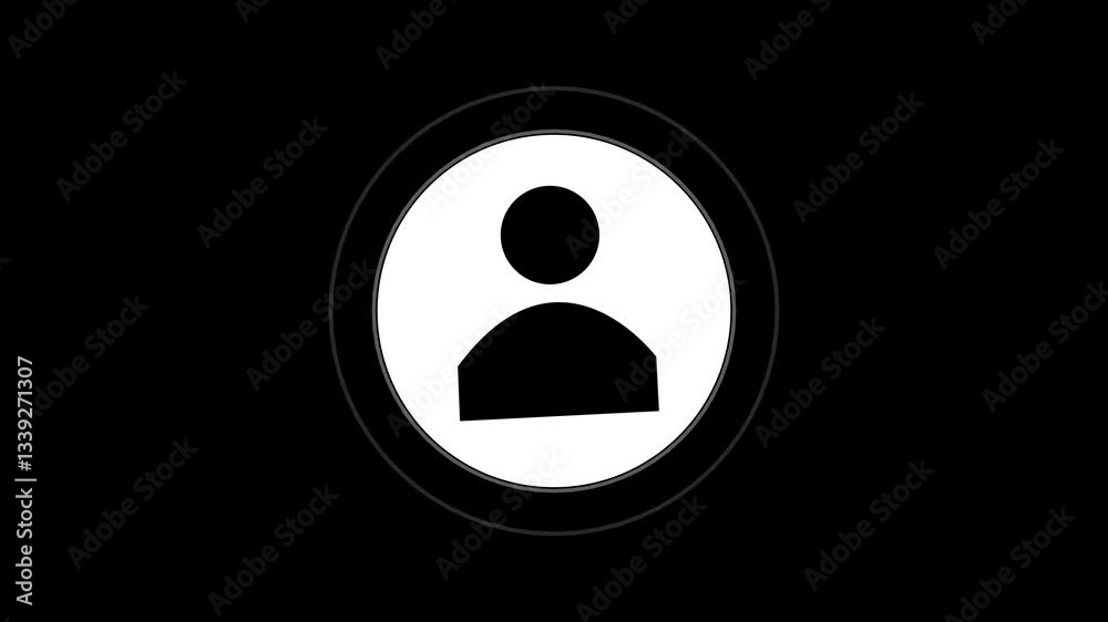 Man profile icon. Glowing person sign, outline round avatar pictogram in vivid color. Man profile icon. Glowing person sign, outline round avatar pictogram in vivid color.