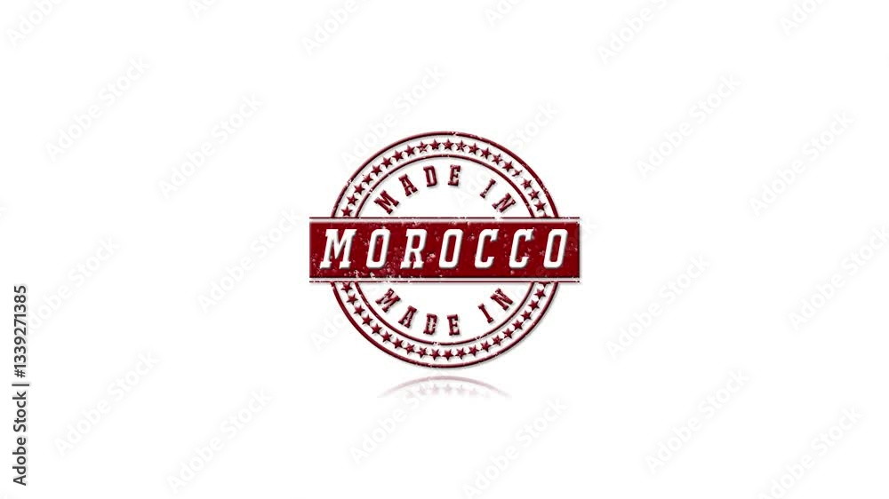 Made In Morocco Text Animation Effects On White Background Made In Morocco Text Animation Effects On White Background