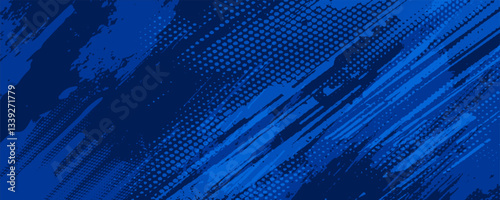blue color pattern gradient grunge texture background. Dots pop art comics sport style vector illustration Abstract background dark blue with modern corporate concept