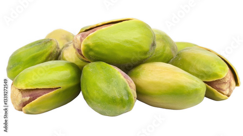 Wallpaper Mural A vibrant pile of pistachios showcasing their green shells and rich textures, isolated on a transparent background. Torontodigital.ca