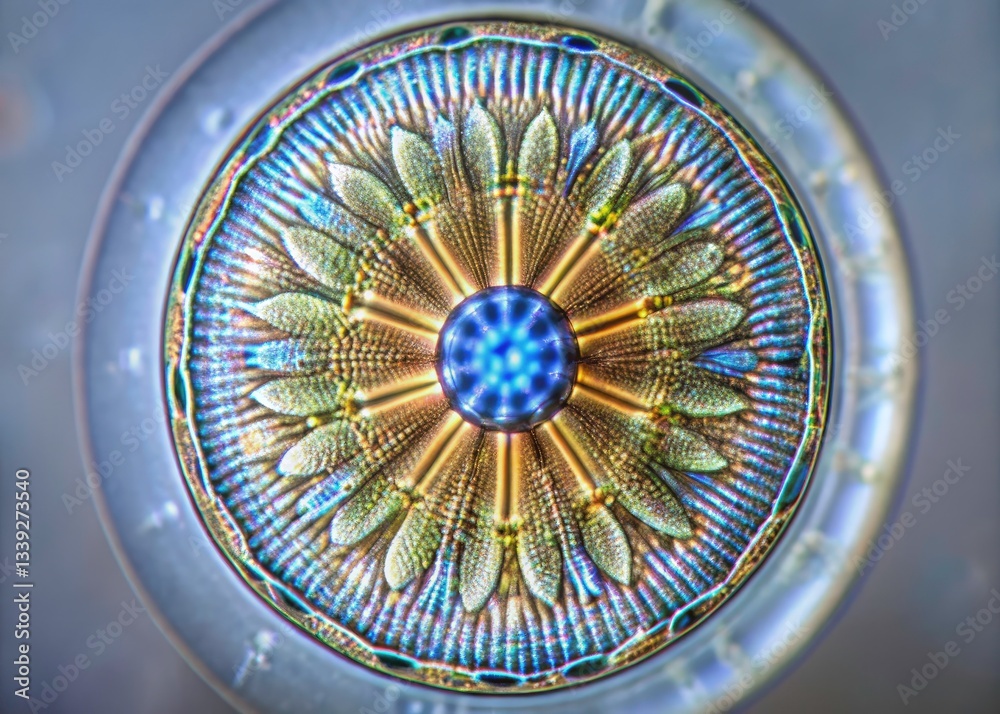 Obraz premium Microscopic Diatom Portrait: Unveiling Nature's Exquisite Geometry