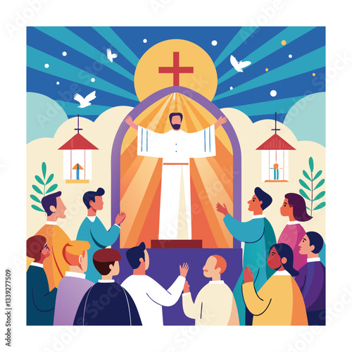 Ascension Day Concept Vector Illustration