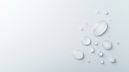 Mesmerizing macro photography, sparkling water droplets on a clean white background