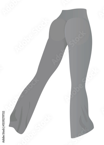 Grey  tight pants leggings. vector illustration