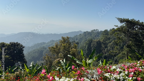 Obraz na płótnie Beautiful view of landscape in Royal Villa in Chiang Rai, Thailand w salonie