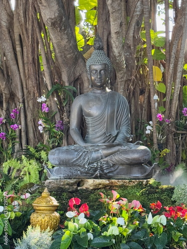 Statue of sitting Buddha in the White Temple in Thailand