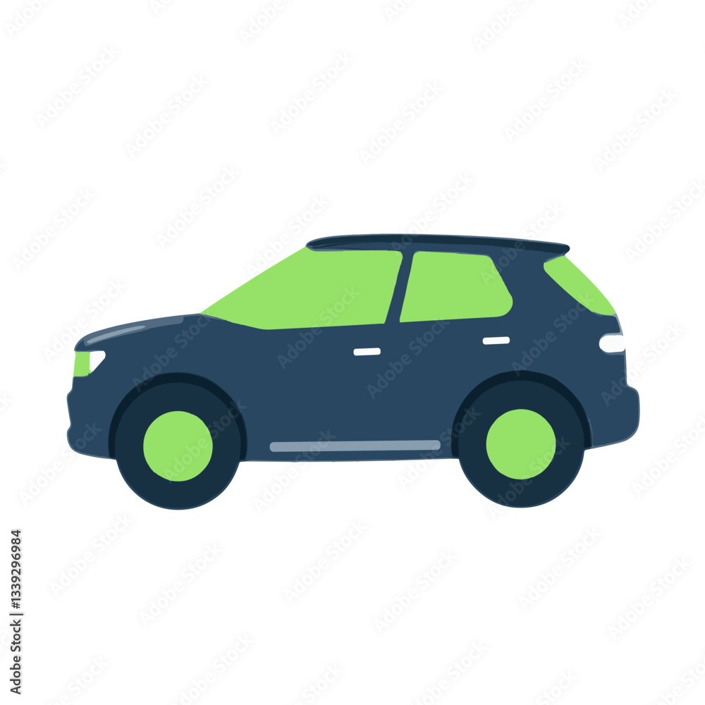 Fototapeta premium Eco-friendly vehicle icon showcasing modern design and sustainability