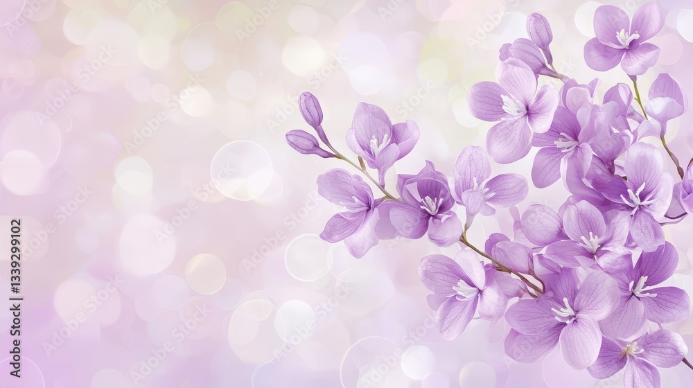 Stunning purple orchid flowers in bloom with soft focus background Stunning purple orchid flowers in bloom with soft focus background