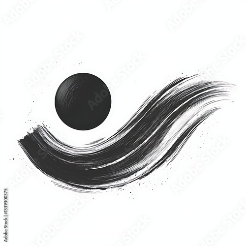 Wallpaper Mural Abstract Black Brushstroke Wave Design. Torontodigital.ca