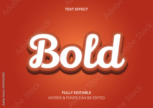 Bold Editable Handwritten Text Effect in Bold Style on Red Background