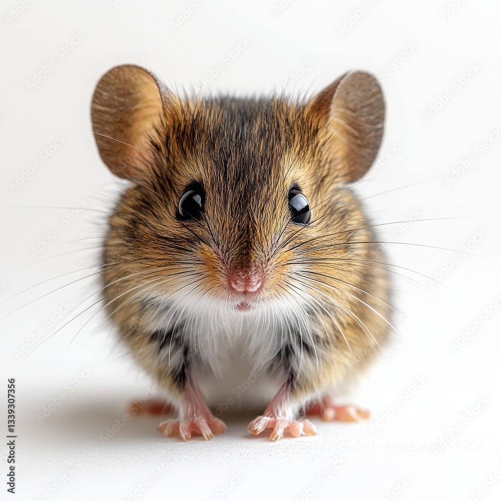 Close-Up of a Cute Mouse on a White Background Close-Up of a Cute Mouse on a White Background