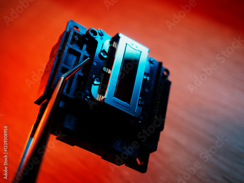 Inkjet Print Head details. Piezoelectric Printing Technologies. Miniature Color Ink Jet Nozzles for Photorealistic High Resolution Printing. Control cable connector. October 10, 2024 - Rovinj, Croatia