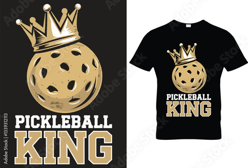 Pickleball king for Black t-shirt design