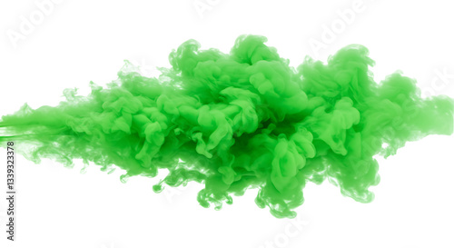 green smoke on white background