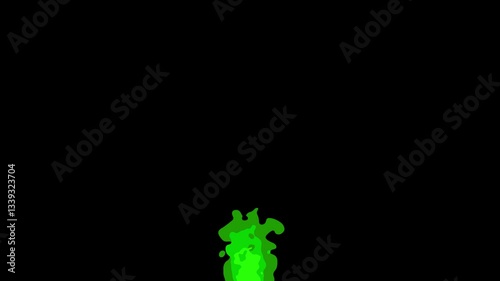 Cartoon fire Animation. looping effect on black screen background