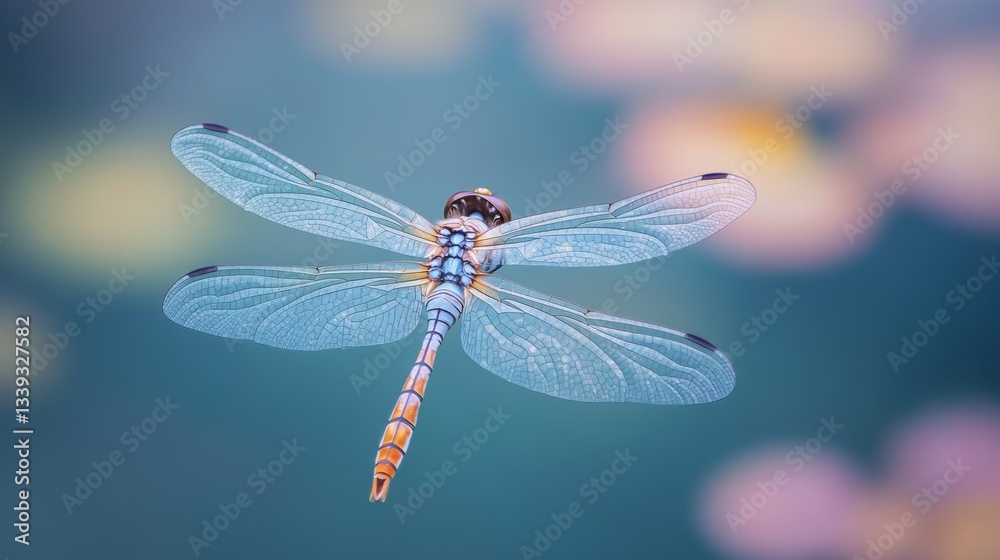 A mesmerizing close-up of a delicate, translucent dragonfly hovering near a pond. A mesmerizing close-up of a delicate, translucent dragonfly hovering near a pond.