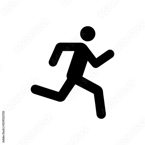 Pictogram run urgent icon silhouette vector flat illustration design on white background.