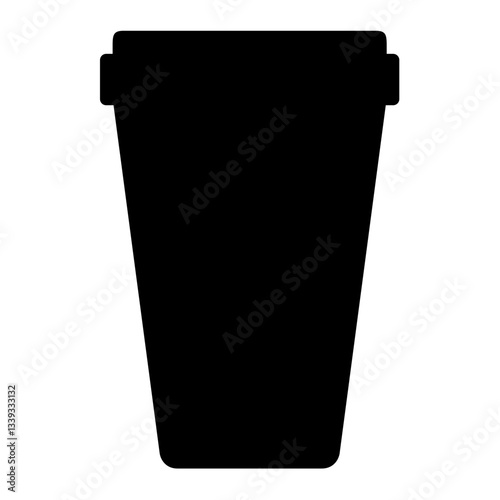 Icono silueta de vaso de café con tapa para llevar