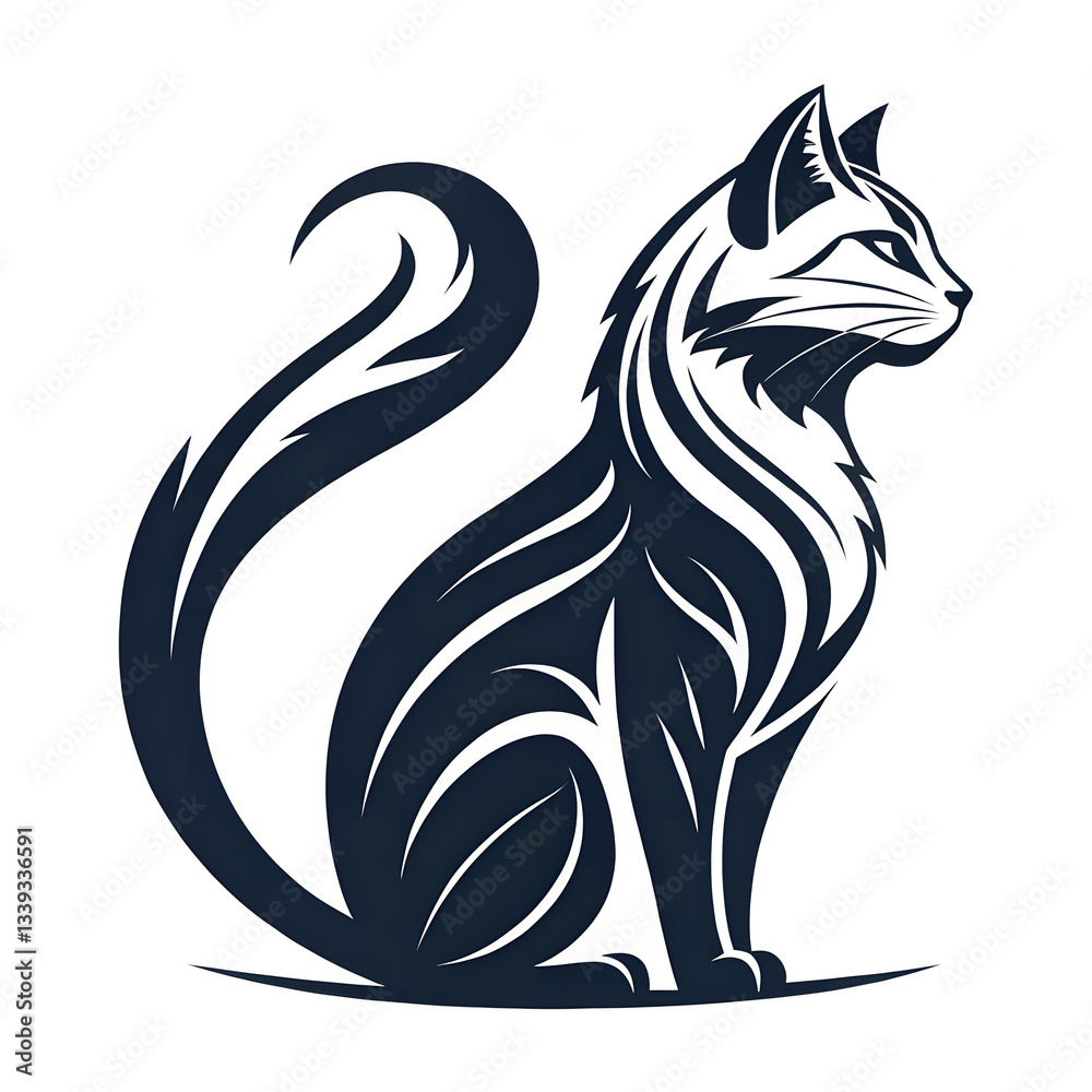 Obraz premium black and white cat